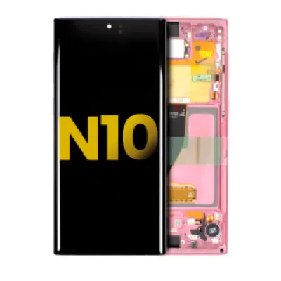 Дисплейний модуль (OLED) з рамкою для Samsung Galaxy Note 10 (Refurbished) (Aura Pink)