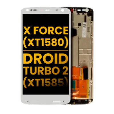 Дисплейний модуль (LCD) з рамкою для Motorola Moto X Force (XT1580 / 2015) / Droid Turbo 2 (XT1585 / 2015) (Refurbished) (білий)