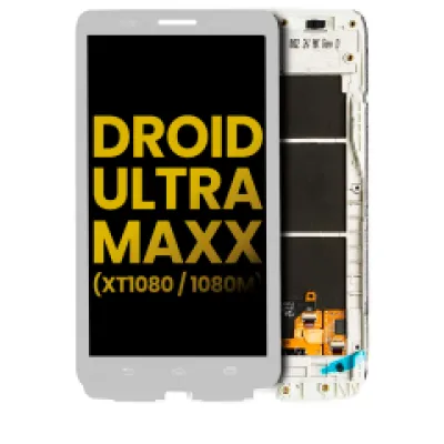 Дисплейний модуль (LCD) з рамкою для Motorola Droid Ultra (XT1080 / 2013) / Droid Maxx (XT1080M / 2013) (Refurbished) (білий)