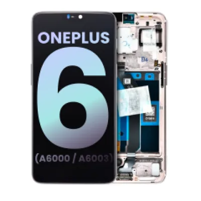 Дисплейний модуль (OLED) з рамкою для OnePlus 6 (A6000 / A6003) (Genuine OEM) (Silk White)