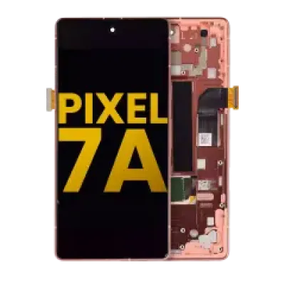 Дисплейний модуль з рамкою (з датчиком відбитка) для Google Pixel 7a 5G (Refurbished) (Coral)