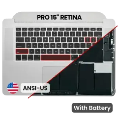 Топкейс з акумулятором і клавіатурою (ANSI US) для MacBook Pro 15" A1398 (2012-2013) (Used OEM Pull: Grade A)