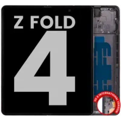 Дисплейний модуль внутрішній (OLED) з рамкою для Samsung Galaxy Z Fold 4 5G (US & International) (Used OEM Pull: Grade B/C) (Phantom Black)