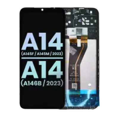Дисплейний модуль для Samsung Galaxy A14 4G (A145F / A145M / 2023) / A14 5G (A146B / 2023) (International Version, LCD, With Frame, Service Pack, усі кольори)