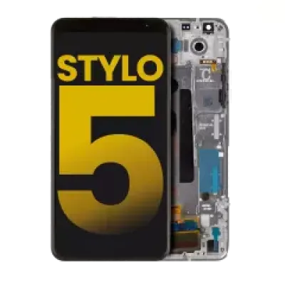 Дисплейний модуль (LCD) з рамкою для LG Stylo 5 (Refurbished) (Silvery White)
