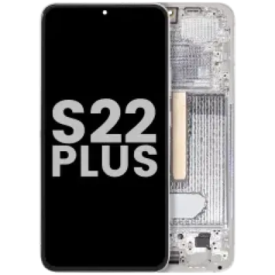 Дисплейний модуль (OLED) з рамкою для Samsung Galaxy S22 Plus 5G (Used OEM Pull: Grade B/C) (білий)