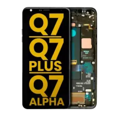 Дисплейний модуль для LG Q7 / Q7 Plus / Q7 Alpha з рамкою (Refurbished) (Aurora Black)