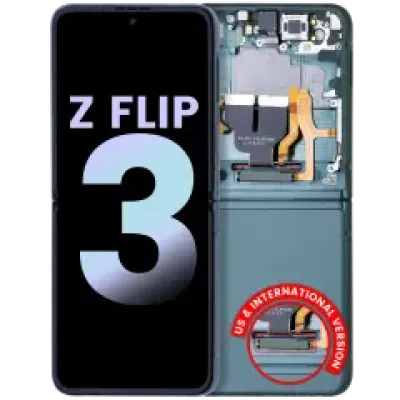 Внутрішній дисплейний модуль (OLED) з рамкою для Samsung Galaxy Z Flip 3 5G (US & International) (Service Pack) (Green)