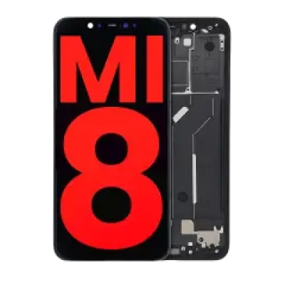 Дисплейний модуль (OLED) з рамкою для Xiaomi Mi 8 (Aftermarket Plus) (чорний)