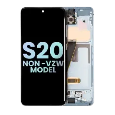 Дисплейний модуль для Samsung Galaxy S20 5G (Non-Verizon 5G UW Frame) (Service Pack) (Cloud Blue)