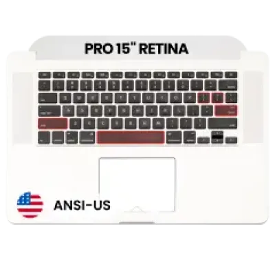 Топкейс з клавіатурою (ANSI US) і мікрофоном для MacBook Pro 15" A1398 (2013-2014) (Used OEM Pull: Grade A)