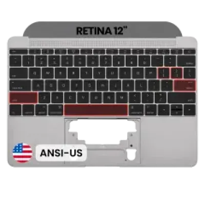 Топкейс з клавіатурою (ANSI US) і мікрофоном для MacBook 12" A1534 (2016-2017) (Used OEM Pull: Grade A) (Space Gray)