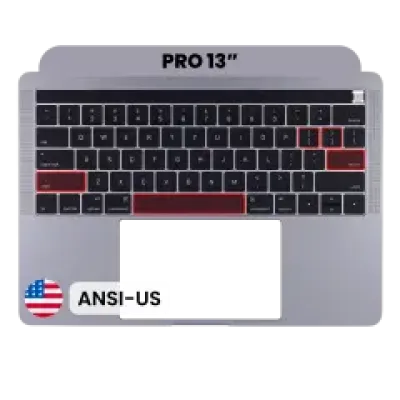 Топкейс з клавіатурою (ANSI US) для MacBook Pro 13" A1989 (2018-2019) (Used OEM Pull: Grade A) (Space Gray)