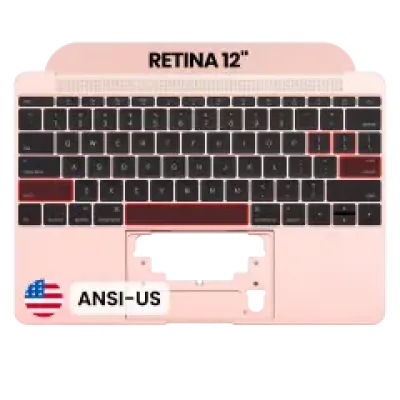 Топкейс з клавіатурою (ANSI US) та мікрофоном для MacBook 12" A1534 (2016-2017) (Used OEM Pull: Grade B/C) (Rose Gold)