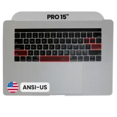 Топкейс з клавіатурою (ANSI US) та трекпадом для MacBook Pro 15" A1990 (2018-2019) (Used OEM Pull: Grade B/C) (Space Gray)