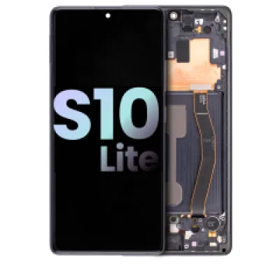 Дисплейний модуль (OLED) з рамкою для Samsung Galaxy S10 Lite (Service Pack) (Prism Black)