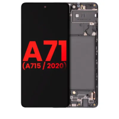 Дисплейний модуль (OLED) з рамкою для Samsung Galaxy A71 (A715 / 2020) (6.36") (Aftermarket Plus: Hard) (усі кольори)
