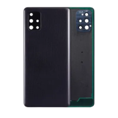 Задня кришка зі склом камери для Samsung Galaxy A71 (A715 / 2020) (Aftermarket Plus) (Prism Crush Black)