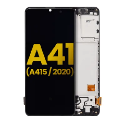 Дисплейний модуль (OLED) з рамкою для Samsung Galaxy A41 (A415 / 2020) (Refurbished) (Prism Crush Black)