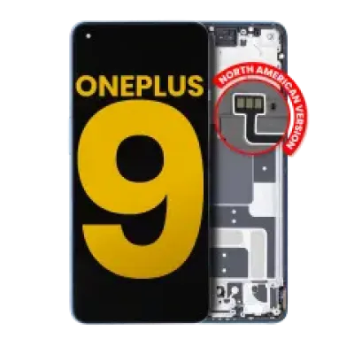 Дисплейний модуль (OLED) з рамкою для OnePlus 9 (North America) (Refurbished) (Arctic Sky)