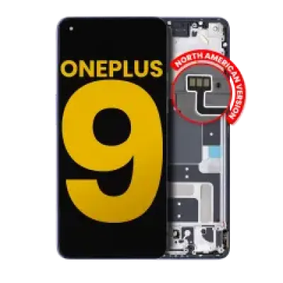Дисплейний модуль (OLED) з рамкою для OnePlus 9 (US Version) (Refurbished) (Winter Mist)