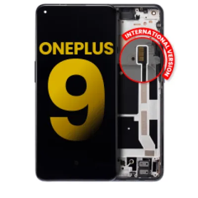 Дисплейний модуль (OLED) з рамкою для OnePlus 9 (International Version) (Refurbished) (Astral Black)
