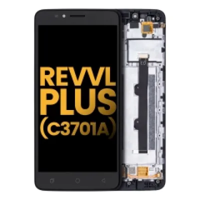 Дисплейний модуль з рамкою для T-Mobile Revvl Plus (C3701A) (Refurbished) (чорний)