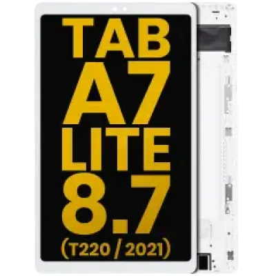 Дисплейний модуль для Samsung Galaxy Tab A7 Lite 8.7" (2021) (T220) (WiFi версія) з рамкою (Refurbished) (білий)