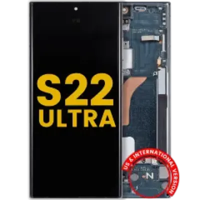 Дисплейний модуль для Samsung Galaxy S22 Ultra 5G (US & International версія) з рамкою (Refurbished) (зелений)