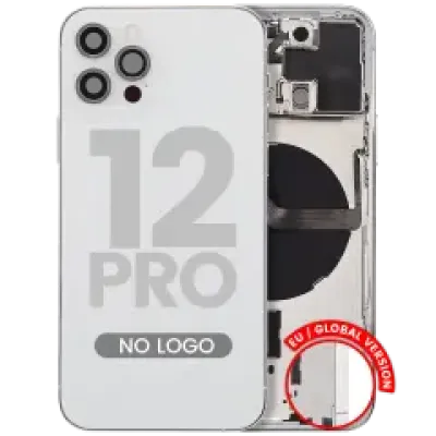 Заднє скло з дрібними деталями для iPhone 12 Pro (EU / Global Version) (Aftermarket Plus) (сріблястий)