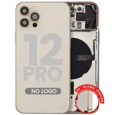Заднє скло з дрібними деталями для iPhone 12 Pro (EU / Global Version) (Aftermarket Plus) (золотий)