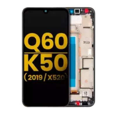 Дисплейний модуль (LCD) з рамкою для LG Q60 (Single Card Version) / K50 (2019 / X520) (Refurbished) (Aurora Black)