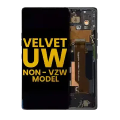 Дисплейний модуль (OLED) з рамкою для LG Velvet 5G (Non-Verizon 5G UW Frame) (Refurbished) (Black)