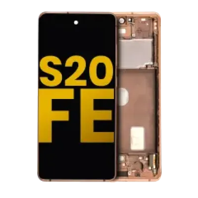 Дисплейний модуль (OLED) з рамкою для Samsung Galaxy S20 FE 4G / 5G (Refurbished) (Cloud Orange)