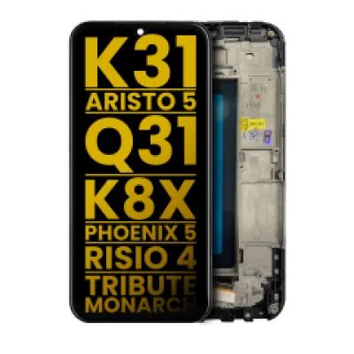 Дисплейний модуль (LCD) з рамкою для LG K31 / Aristo 5 / Q31 / LG K8X / LG Phoenix 5 / LG Risio 4 / Tribute Monarch (Refurbished) (усі кольори)