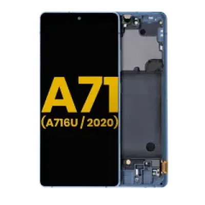 Дисплейний модуль OLED з рамкою для Samsung Galaxy A71 5G (A716U / 2020) (Refurbished) (Prism Cube Blue)