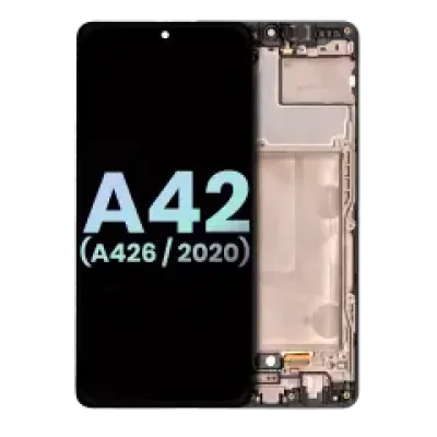 Дисплейний модуль (OLED) з рамкою для Samsung Galaxy A42 5G (A426 / 2020) (Service Pack) (Prism Dot Black)
