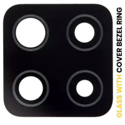Скло камери з рамкою для Samsung Galaxy A42 5G (A426 / 2020) (Prism Dot Black)