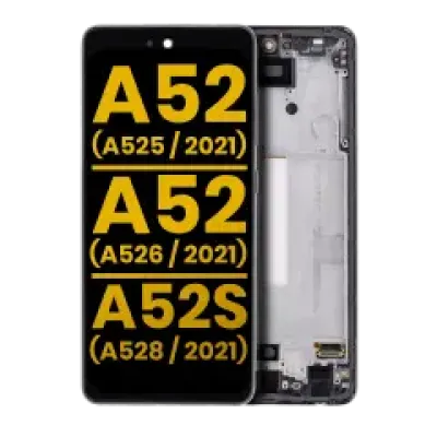 Дисплейний модуль (OLED) з рамкою для Samsung Galaxy A52 4G (A525 / 2021) / A52 5G (A526 / 2021) / A52S 5G (A528 / 2021) (Refurbished) (Awesome White)