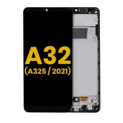 Дисплейний модуль (OLED) з рамкою для Samsung Galaxy A32 4G (A325 / 2021) (Refurbished) (Awesome Black)