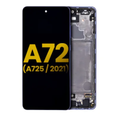 Дисплейний модуль OLED з рамкою для Samsung Galaxy A72 (A725 / 2021) (Refurbished) (Awesome Violet)