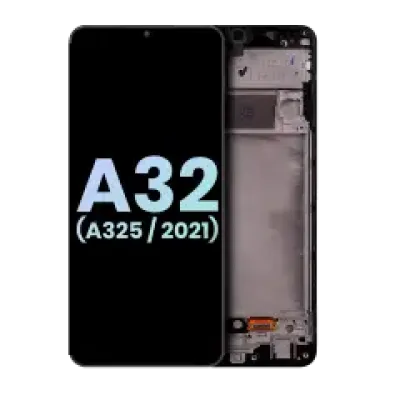 Дисплейний модуль (LCD) з рамкою для Samsung Galaxy A32 4G (A325 / 2021) (Service Pack) (Awesome Black)