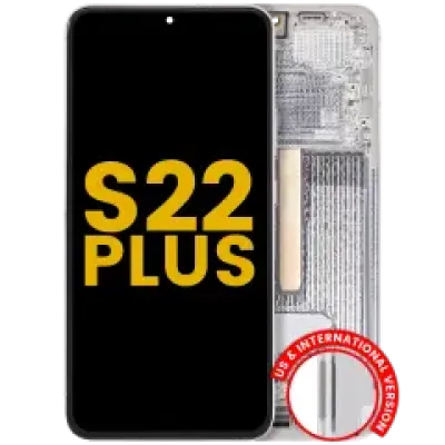 Дисплейний модуль (OLED) з рамкою для Samsung Galaxy S22 Plus 5G (US & International Version) (Refurbished) (білий)