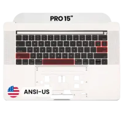 Топкейс з клавіатурою (ANSI US) для MacBook Pro 15" A1707 (2016-2017) (Used OEM Pull: Grade B/C) (Silver)