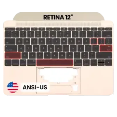 Топкейс з клавіатурою (ANSI US) і мікрофоном для MacBook 12" A1534 (2016-2017) (Used OEM Pull: Grade B/C) (золотий)