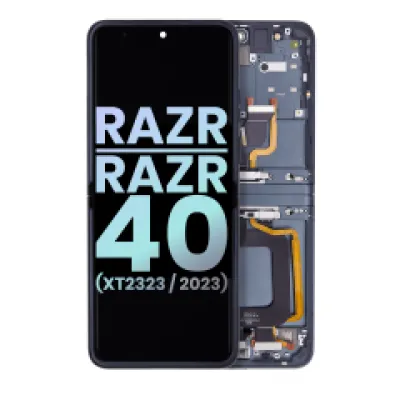 Дисплейний модуль (OLED) з рамкою для Motorola Razr 2023 / Razr 40 (XT2323 / 2023) (Genuine OEM) (Sage Green)