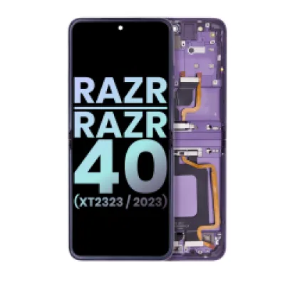Дисплейний модуль (OLED) з рамкою для Motorola Razr 2023 / Razr 40 (XT2323 / 2023) (Genuine OEM) (Grape Compote)