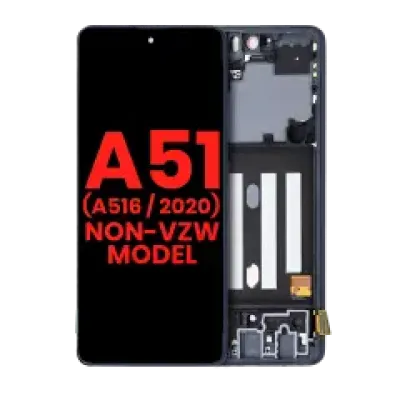 Дисплейний модуль (OLED) з рамкою для Samsung Galaxy A51 5G (A516 / 2020) (Non-Verizon 5G UW Frame) (6.46") (Aftermarket Plus) (Prism Cube Black)