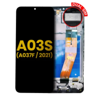 Дисплейний модуль (LCD) з рамкою для Samsung Galaxy A03s (A037F / 2021) (Dual Sim) (Micro USB рамка) (Refurbished) (усі кольори)