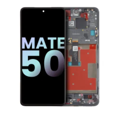 Дисплейний модуль (OLED) з рамкою для Huawei Mate 50 (Genuine OEM) (чорний)